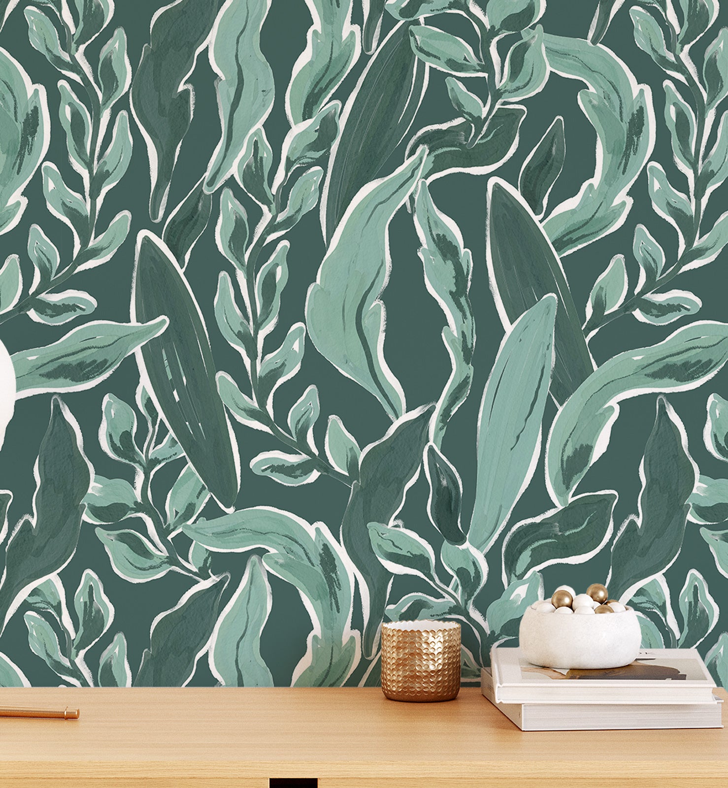 Serene Green Leaves Wallpaper