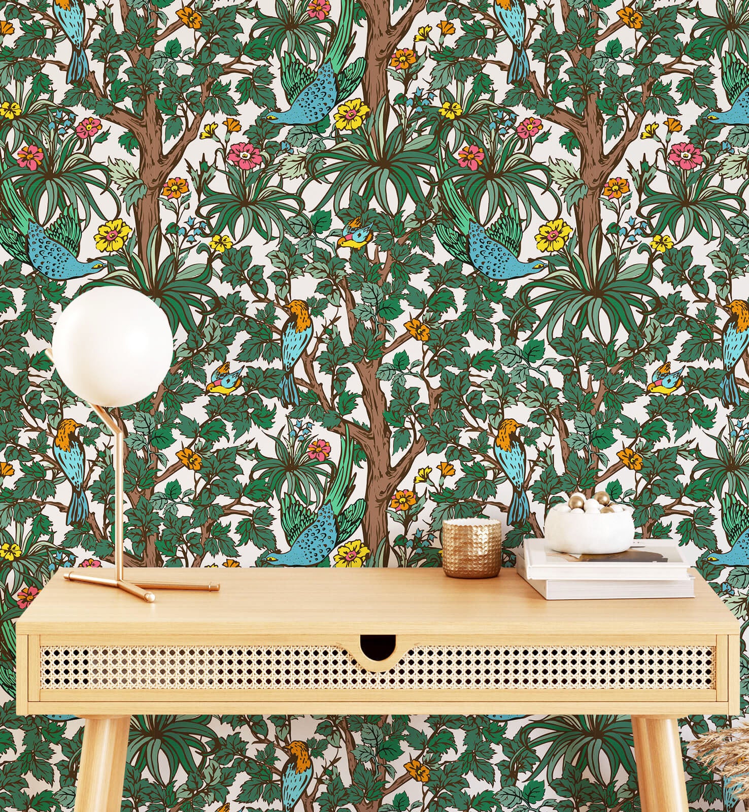 Bird Garden Decorative Wallpaper