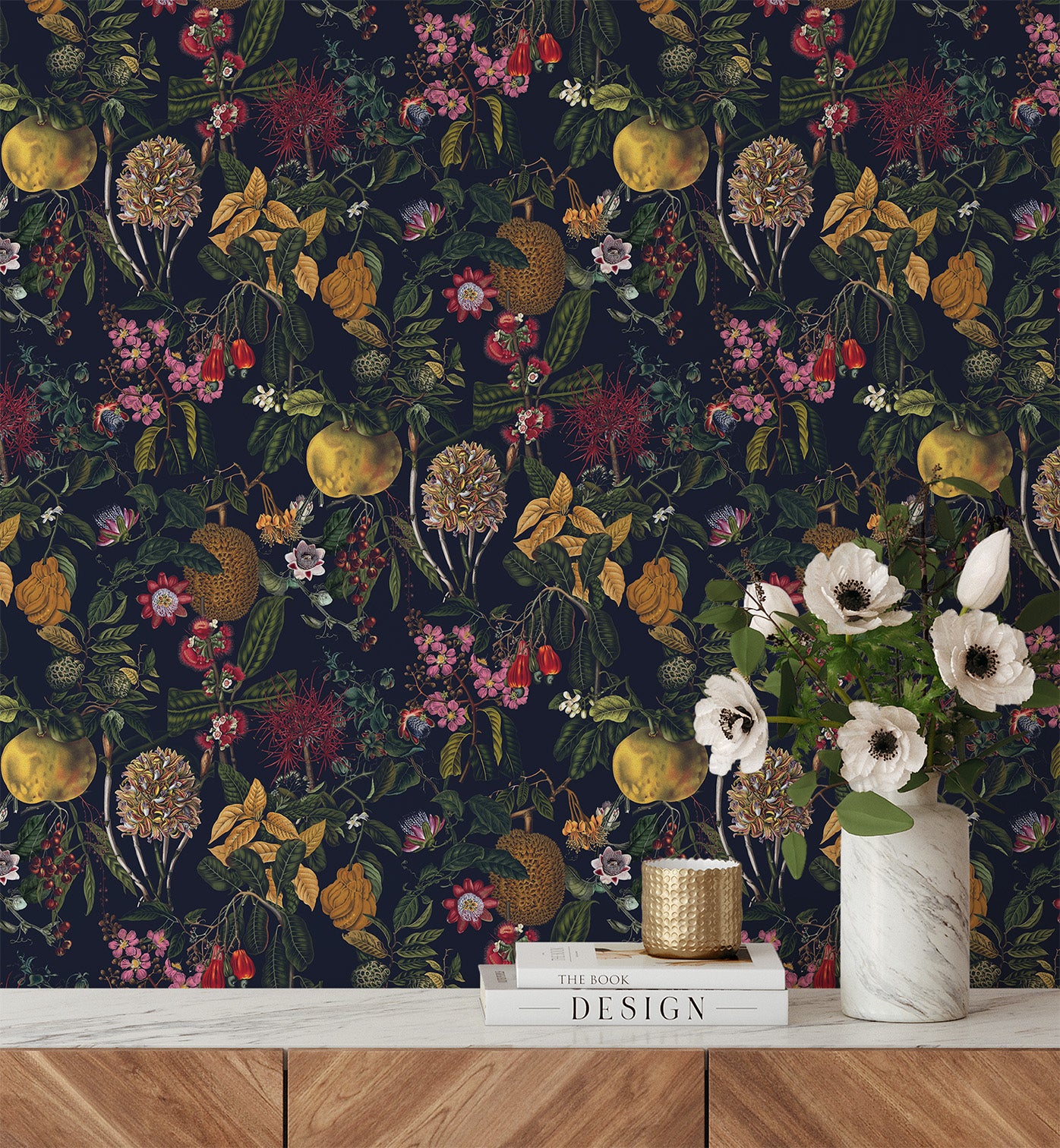 Dark Tropical With Fruit Wallpaper