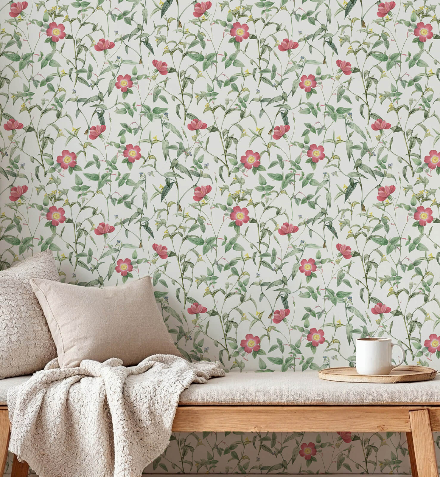 Watercolor Seamless Vintage Botanical Wallpaper