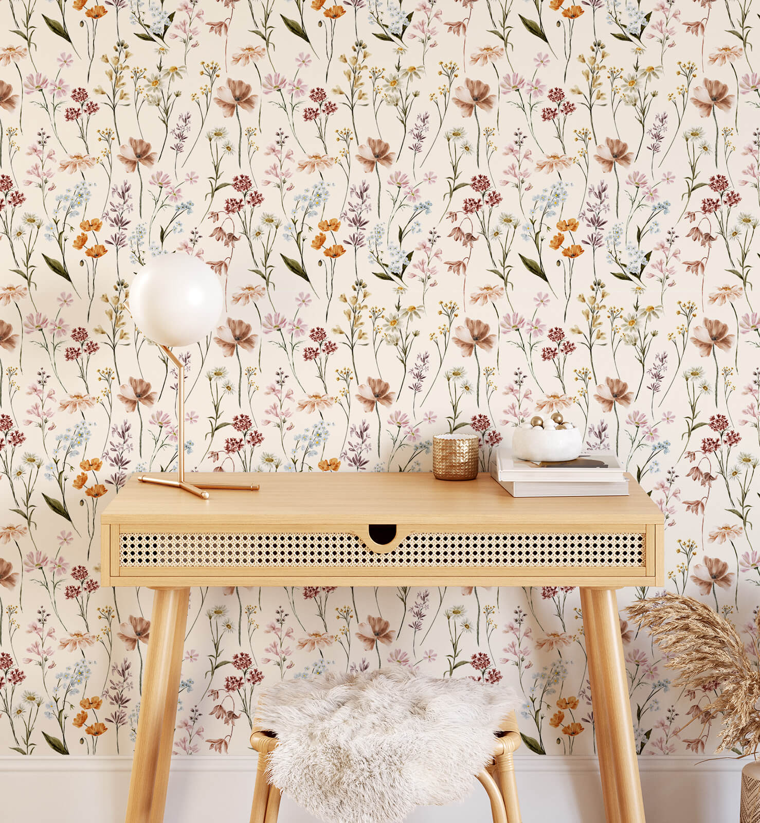 Boho Decorative Blossom Wallpaper
