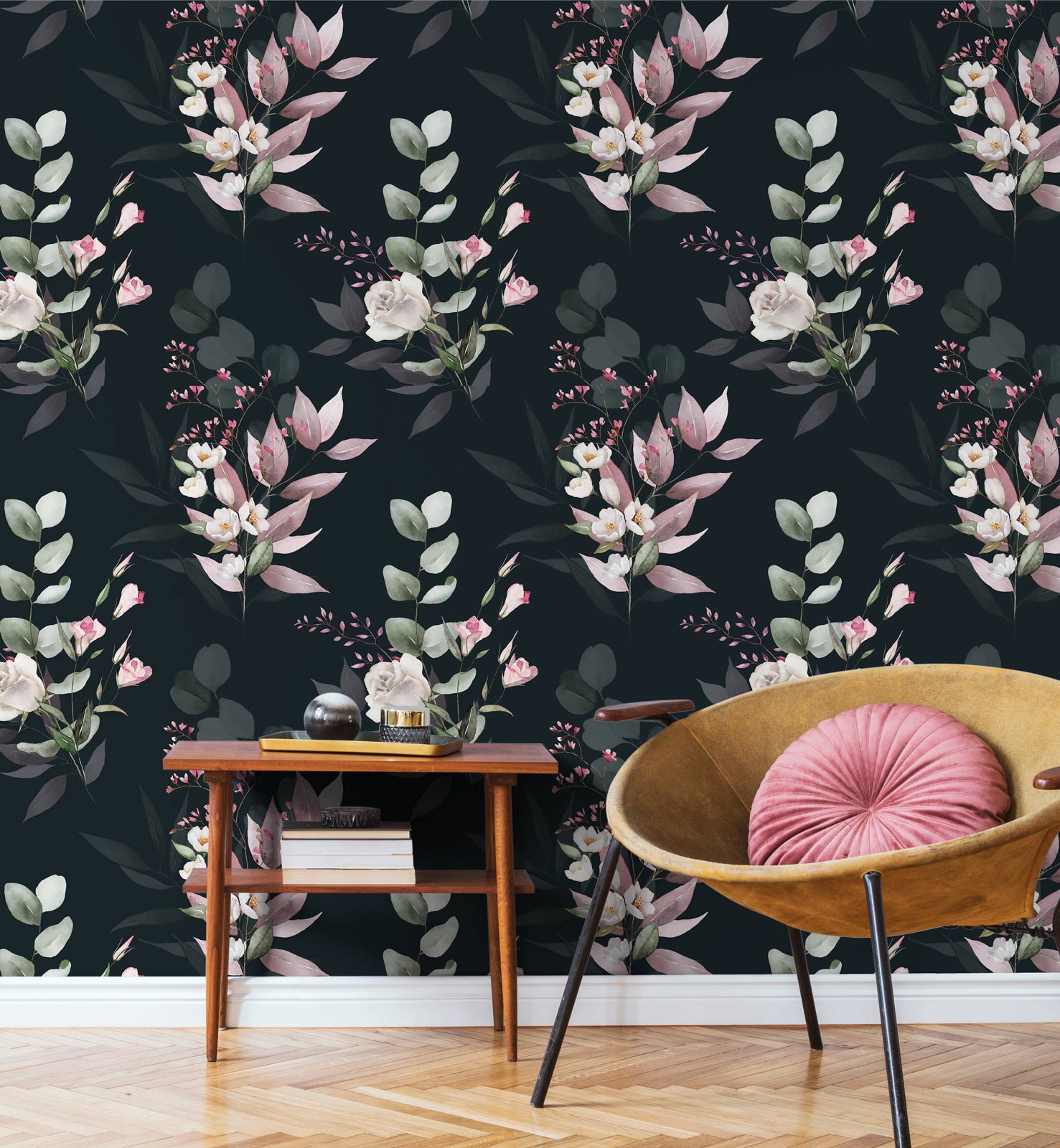 Dark Botanical Seamless Wallpaper