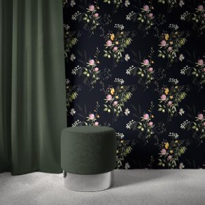 Wild Flowers On Dark Background Wallpaper