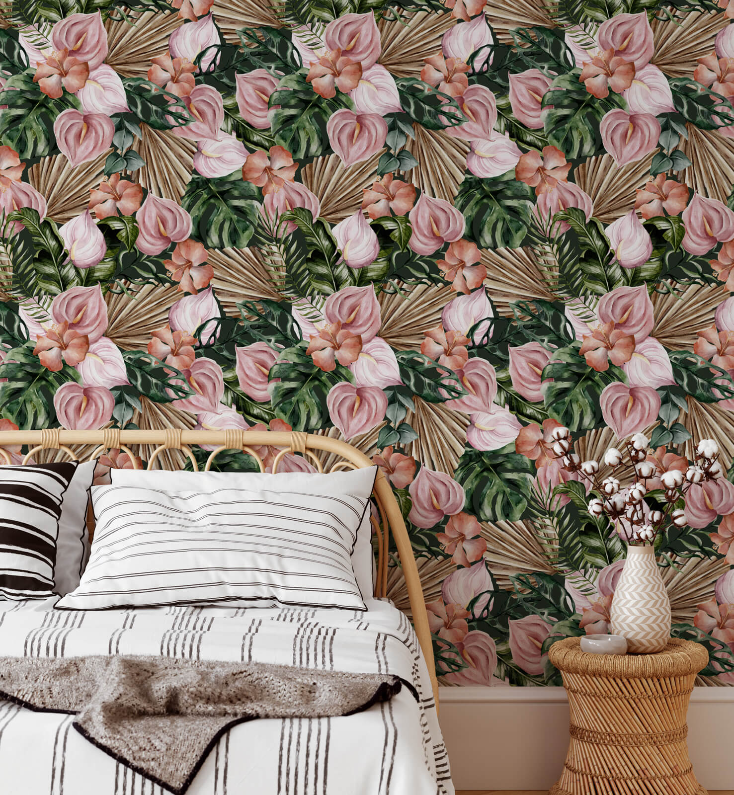 Watercolor Hibiscus Tropical Wallpaper