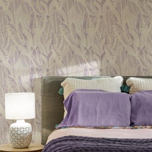 Banana Leaves Lavender Minimal Tropical Wallpaper