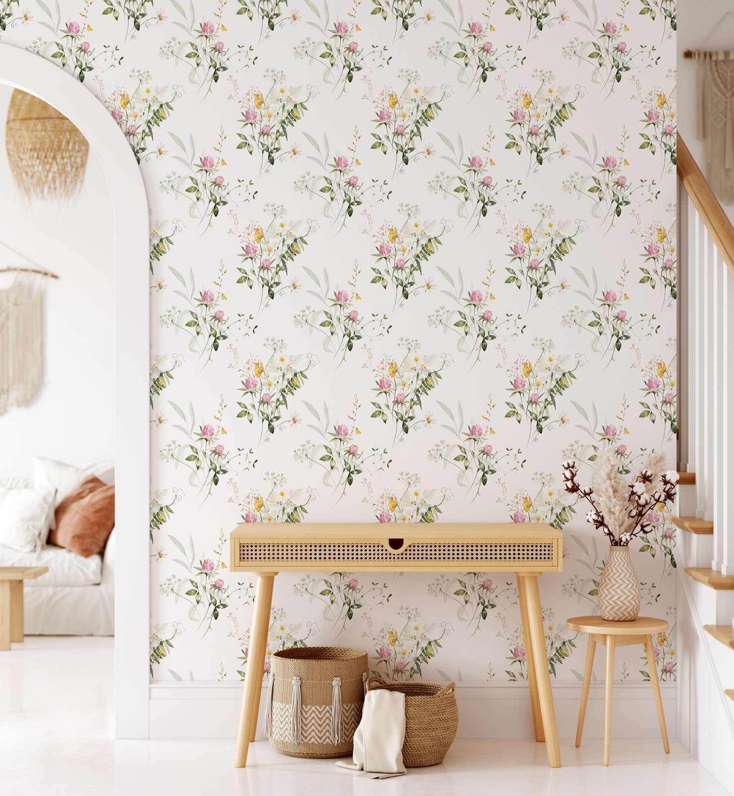 Botanical Seamless Floral Wallpaper