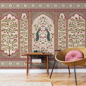 Indian Madhuban Jharoka Floral Wallpaper