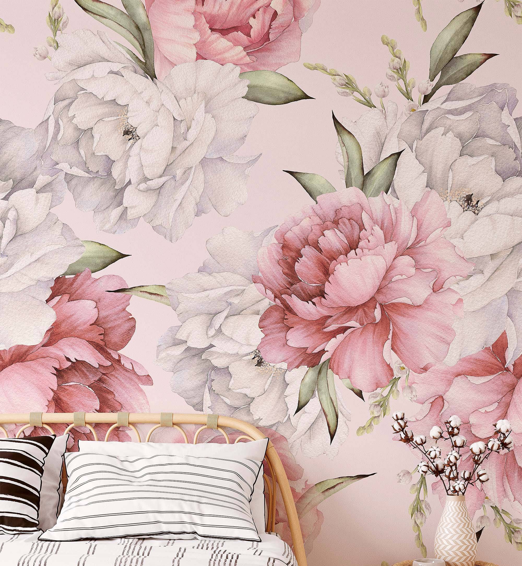 Watercolor Peonies Wallpaper