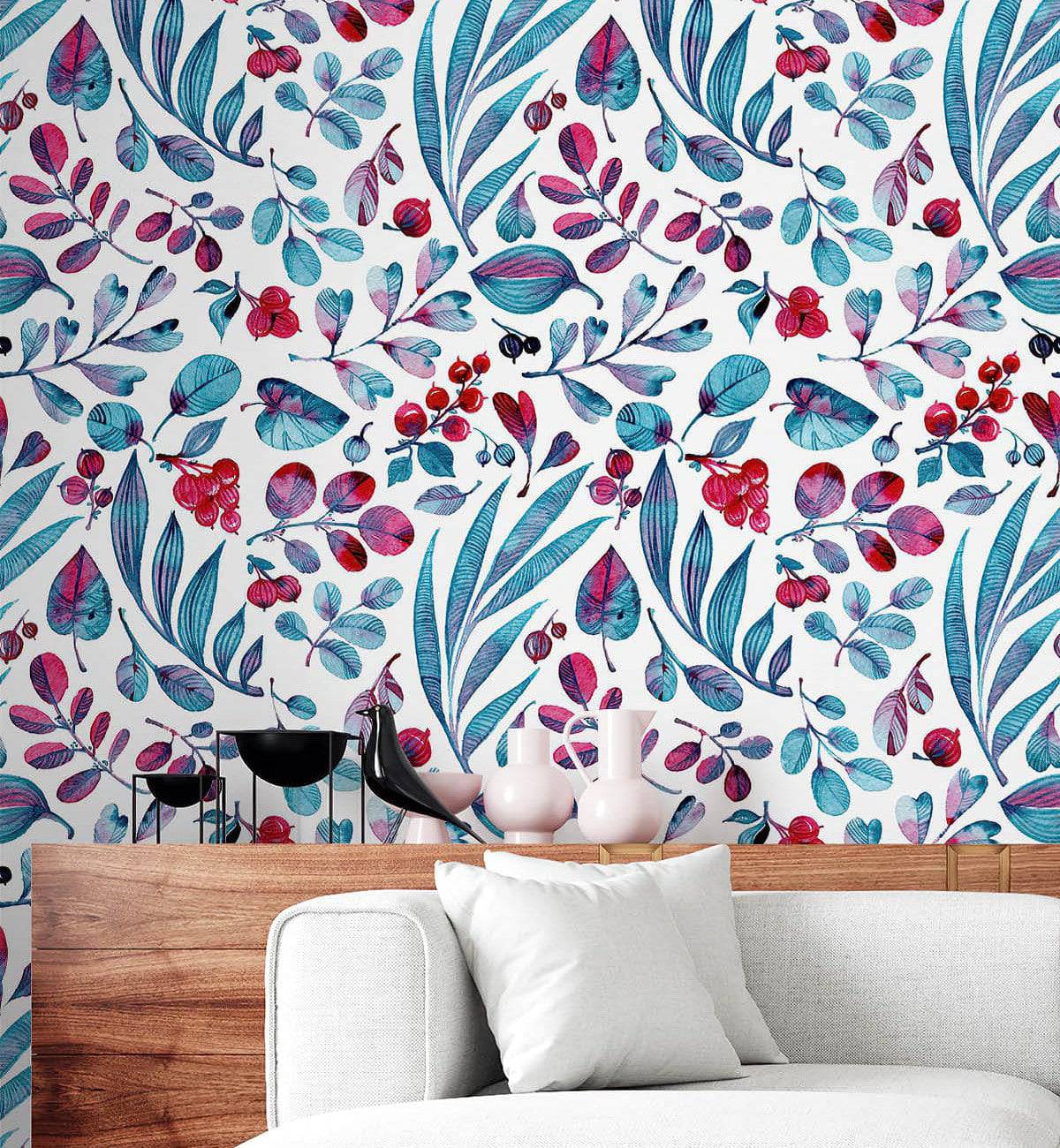 Leaves & Berries Wallpaper