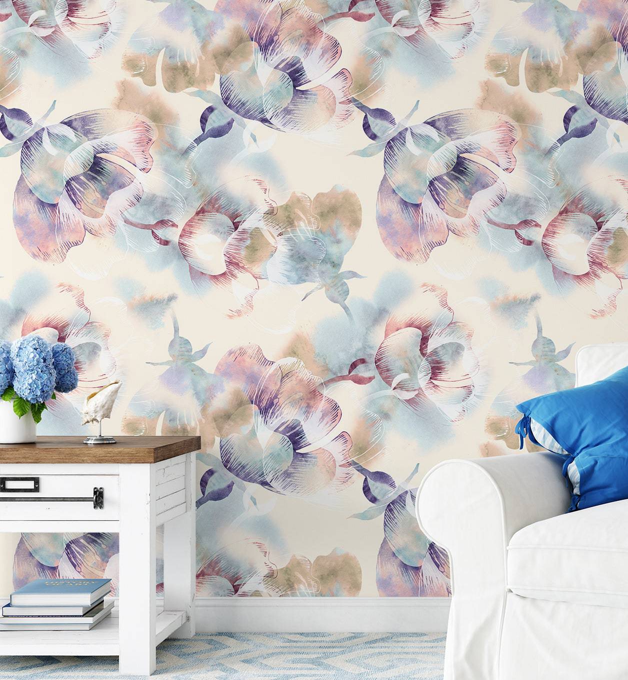 Retro Floral Style Wallpaper