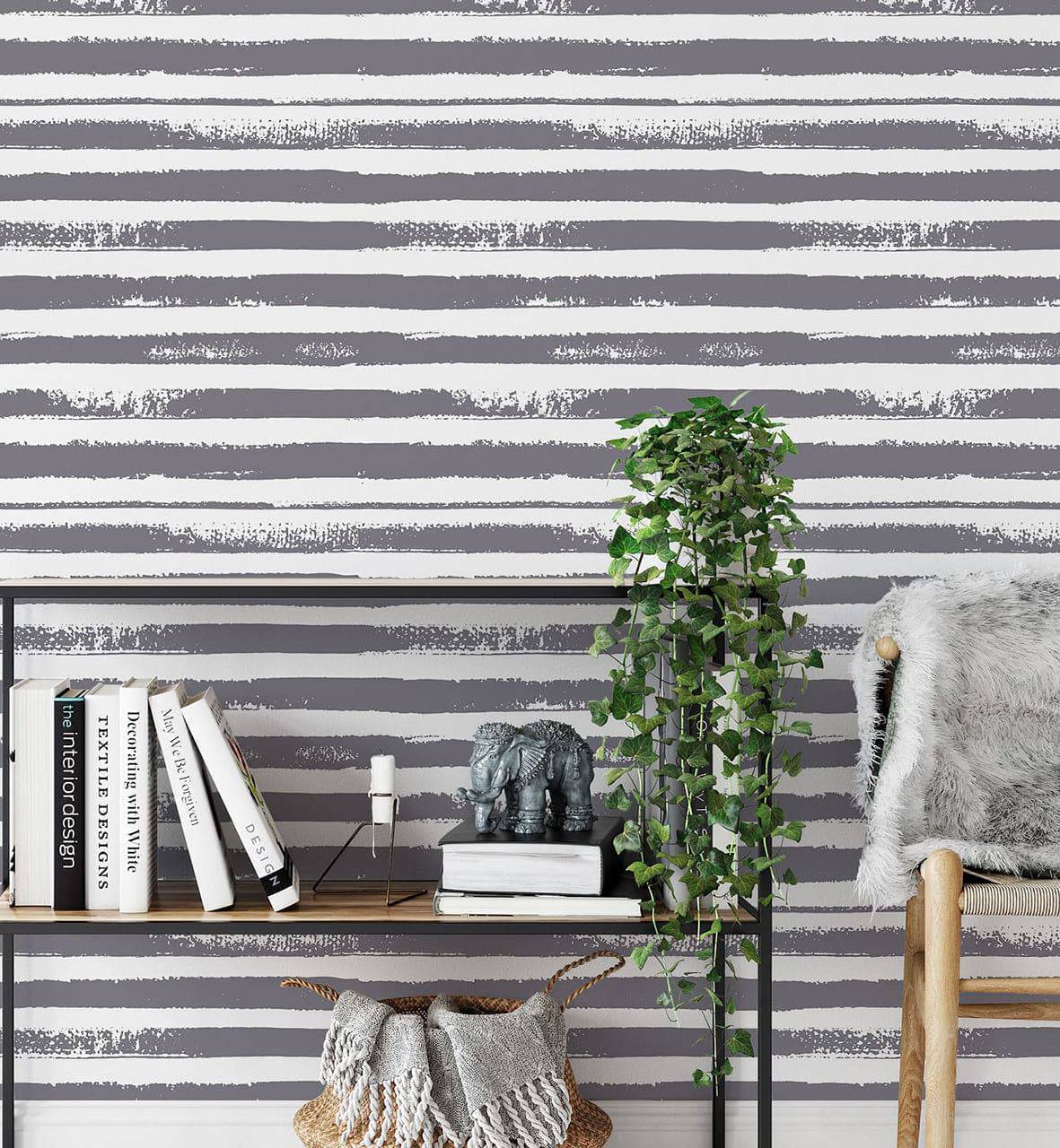 Brush Stripe Wallpaper