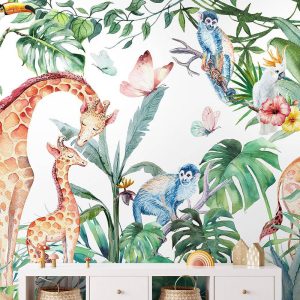 Safari Animal with Tree Wallpaper