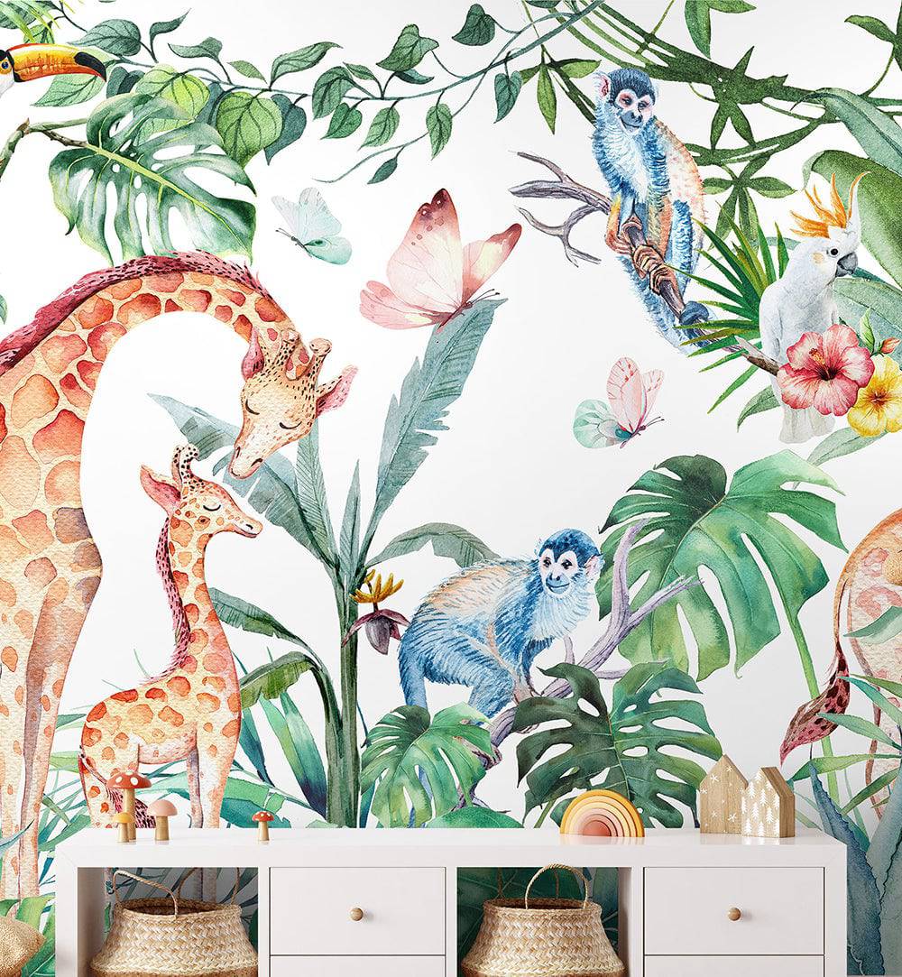 Safari Animal with Tree Wallpaper
