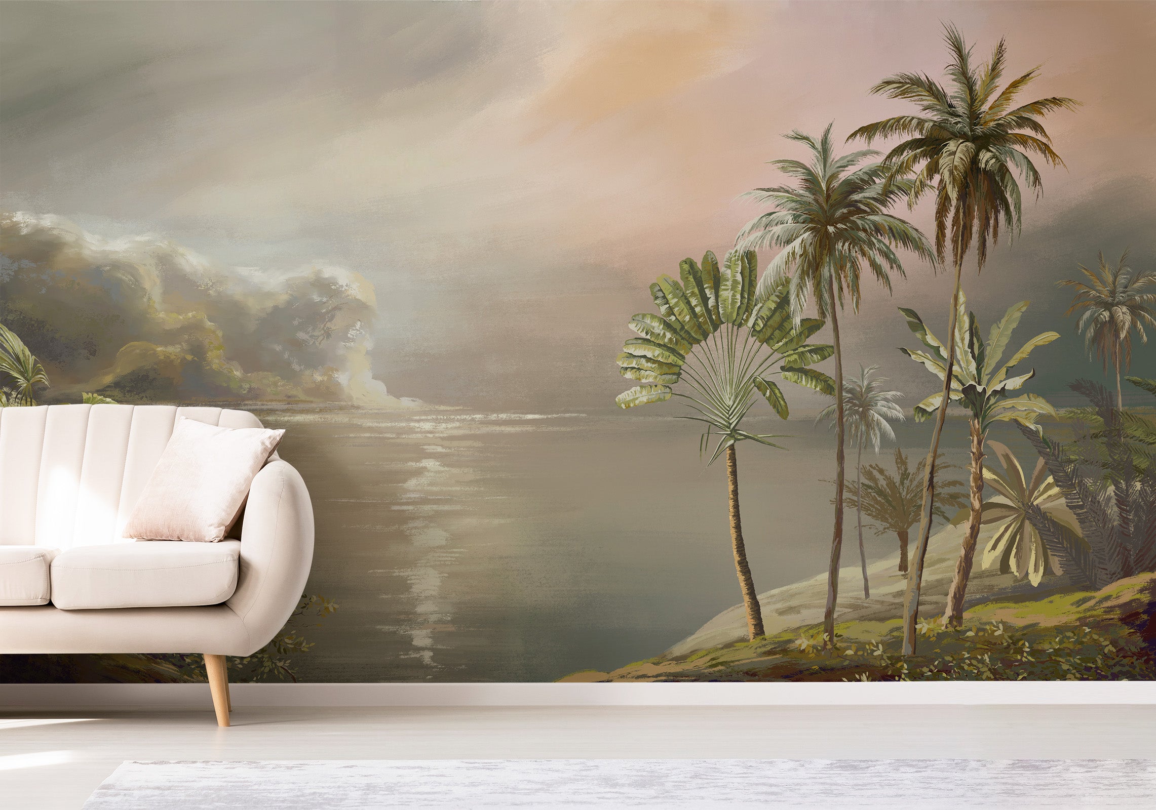 River With Palm Trees Wallpaper