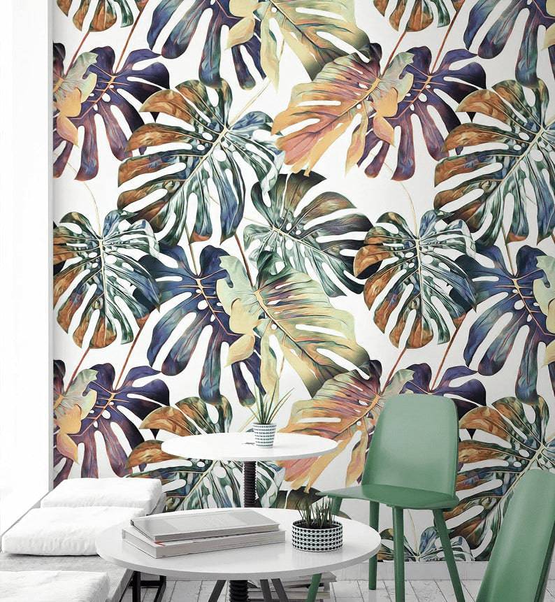 Monstera Hand Painted Wallpaper