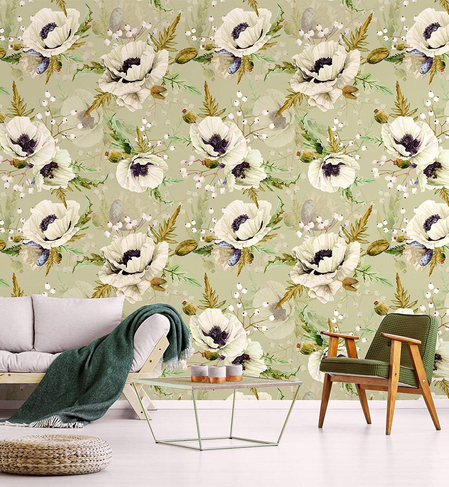 Watercolor Poppies Wallpaper