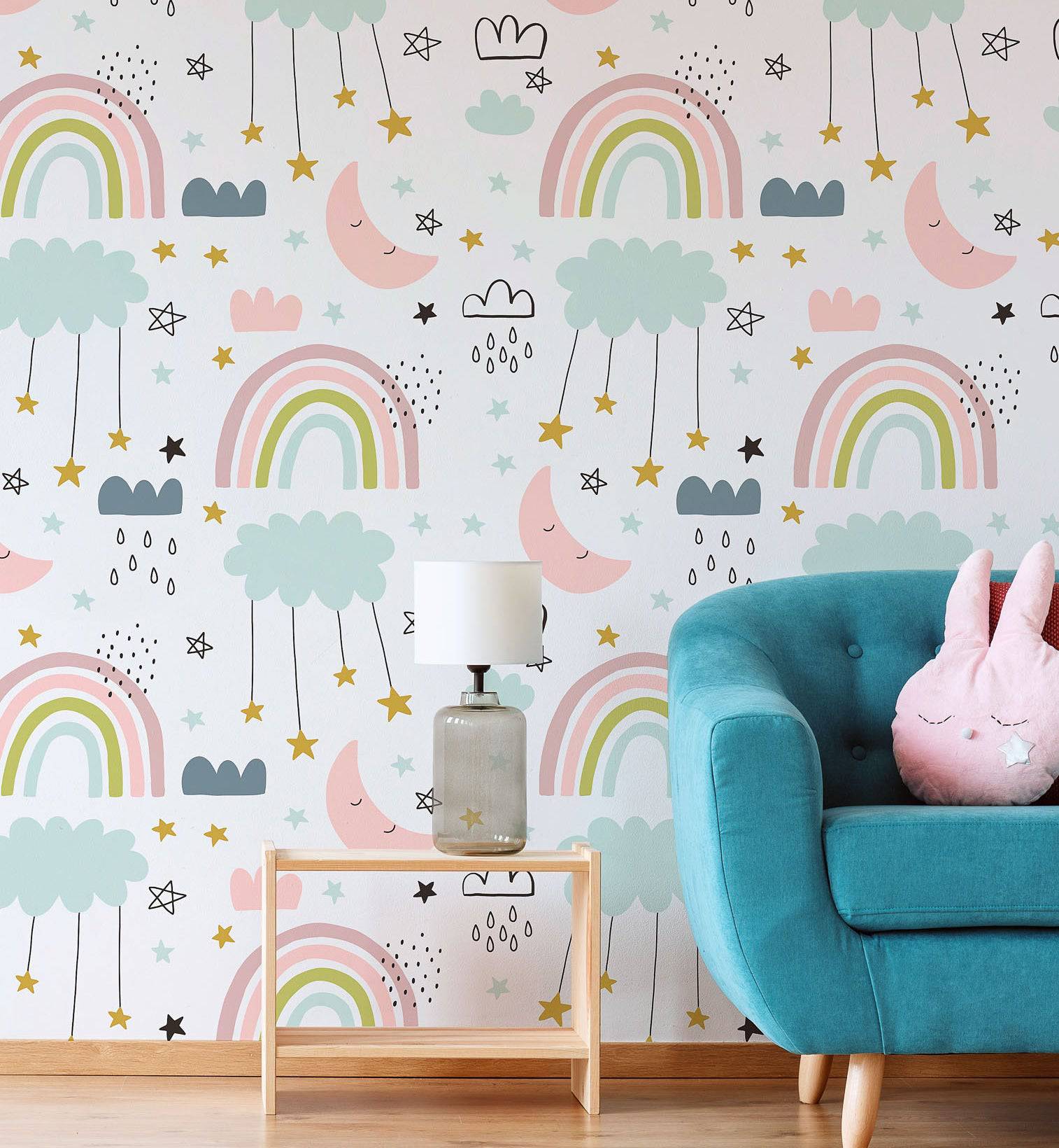 Rainbow Scandinavian Wallpaper