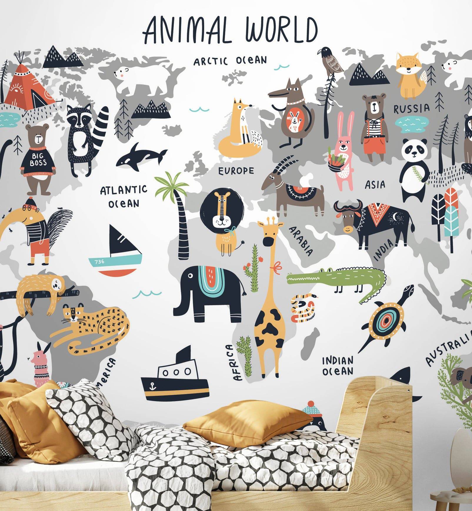 Cartoon  World Map Wallpaper