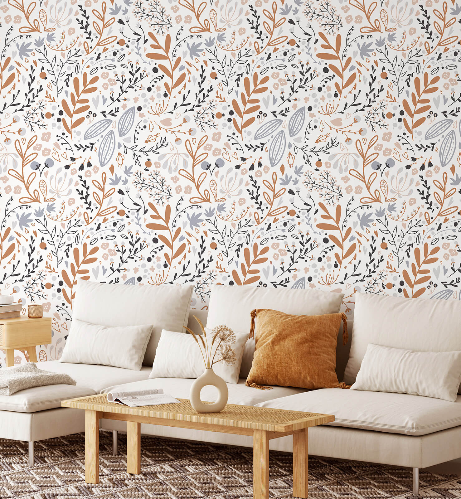 Boho Herbs Wallpaper